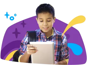 A child using the eLLC app on a tablet